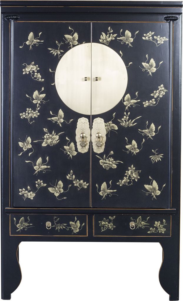 Fine Asianliving Armoire de mariage chinois Onyx Noir Peint Image du produit 