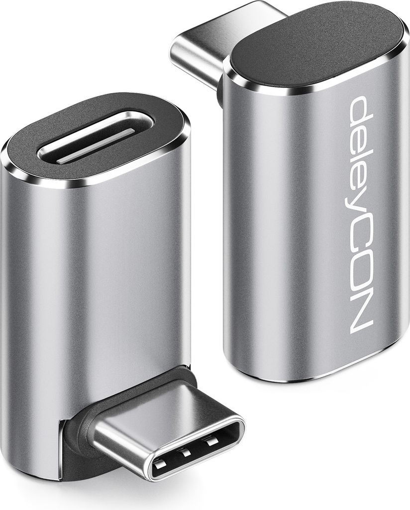 deleyCON USB-C Adapter Winkel 90 Grad (2 Stück) 40Gbps, Produktbild 