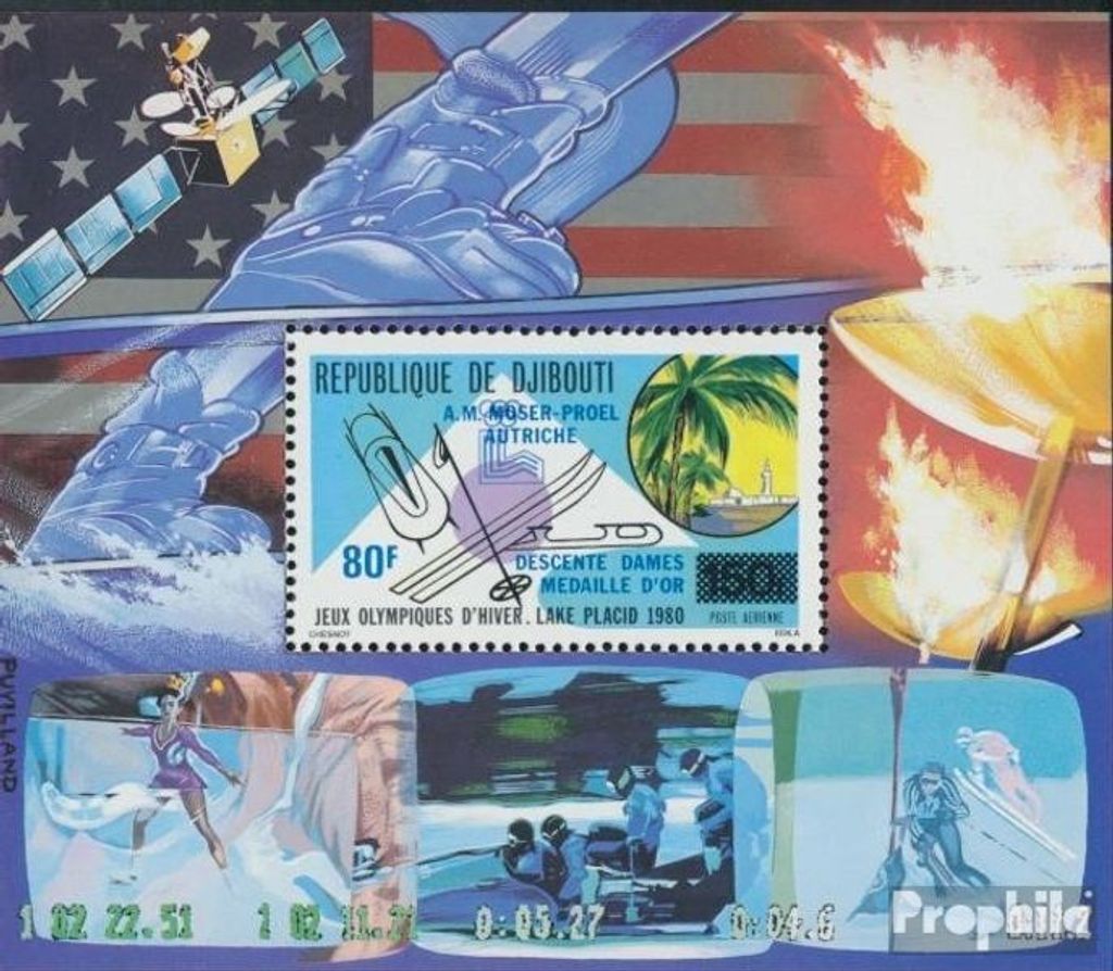 Briefmarken Dschibuti 1980 Mi Block16 (kompl.Ausg.) postfrisch Sieger Olympische Winterspiele
