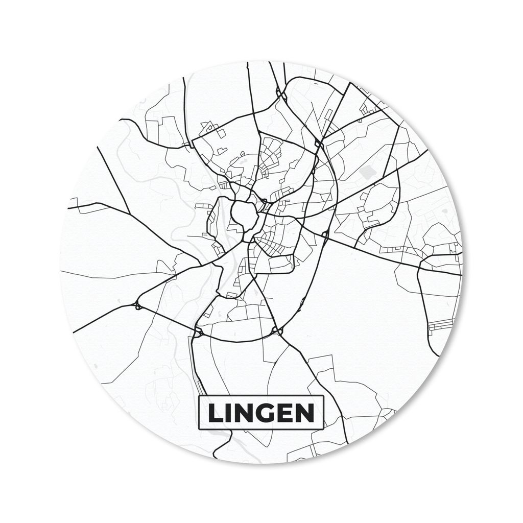 MuchoWow Mauspad Mousepad Lingen - Stadtplan - Karte 30x30 cm - Mousepads - Maus Mat - Pad - Mausunterlage - Tischunterlage - Schreibtischmatten