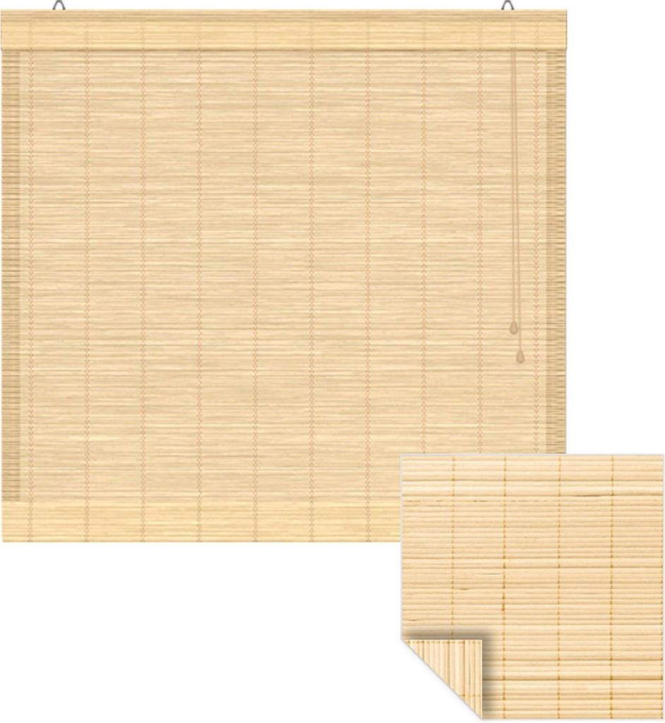 Victoria M. Bambus-Raffrollo, 50 x 130 cm, natur Rollo für Fenster & Türen Sicht- & Sonnenschutz, stufenlos mit Zugschnur, natürliche Optik für...