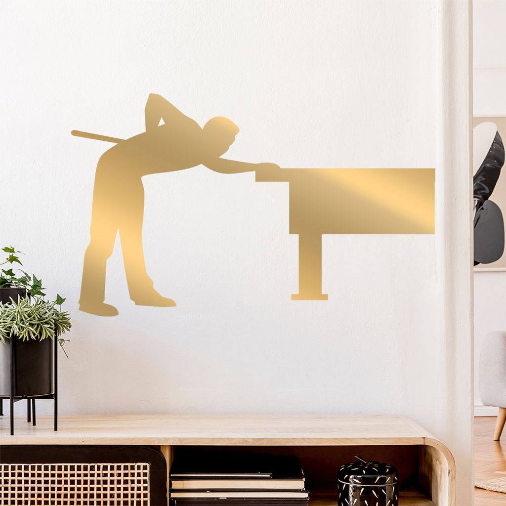 Billard Pool Spieler Figur Wandtattoo Wandaufkleber Wall Sticker - Dekoration, Küche, Wohnzimmer, Schlafzimmer, Badezimmer
