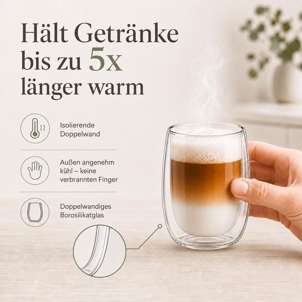 LAPRESO® Cappuccino Gläser Doppelwandig