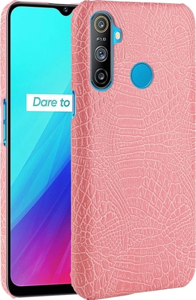 Mobigear Croco  Realme C3 Hülle Hardcase Backcover - Pink Produktbild 
