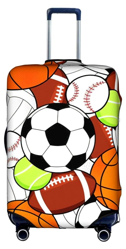 Kofferabdeckung für Sportbälle, Gepäckschutz, elastisch, kratzfest, Reisezubehör, passend für 45,7 - 81,3 cm Gepäck, weiß, XL