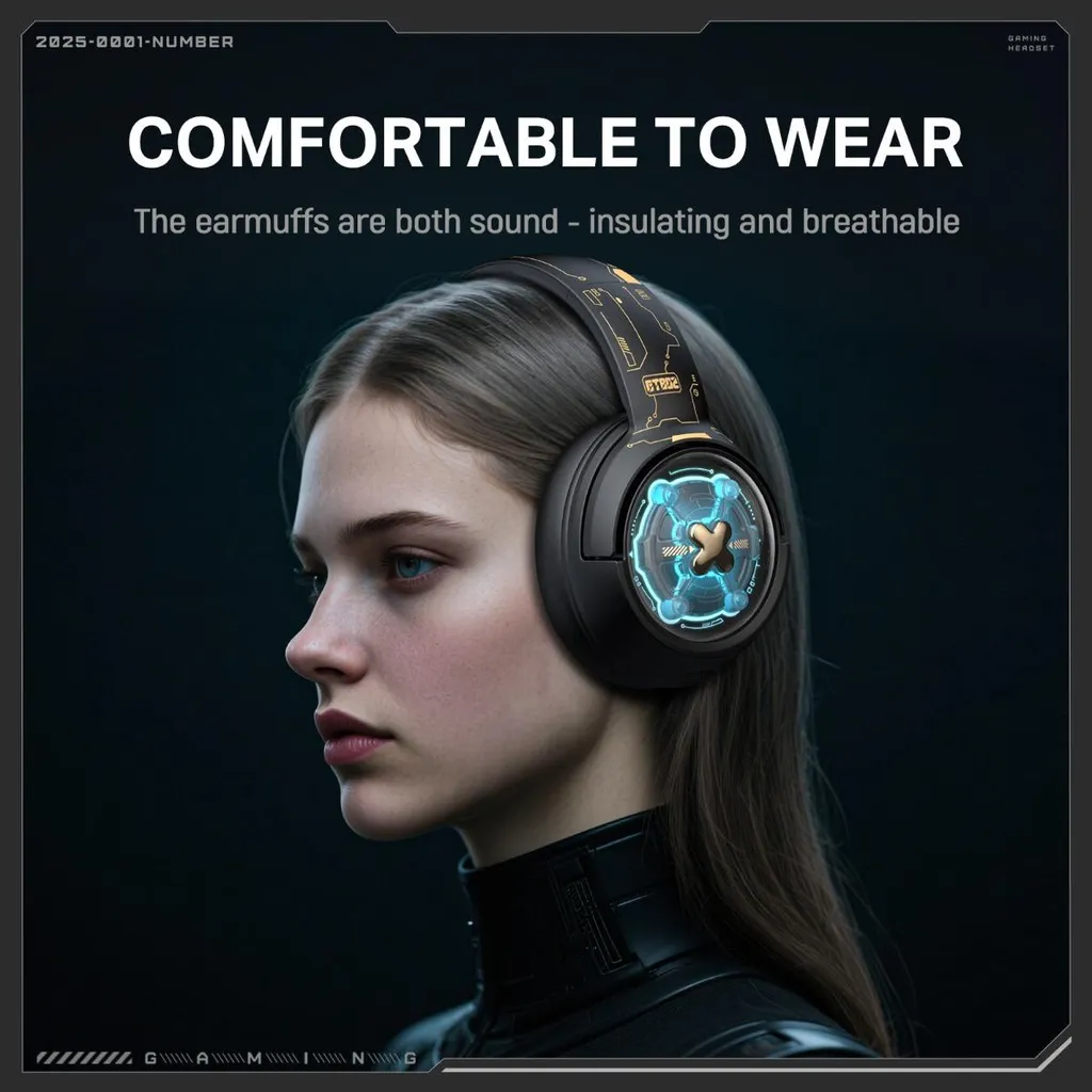 Casque Audio Gamer avec Micro 17cm - Écouteurs Tri-Mode GT802 ABS Noir - 6