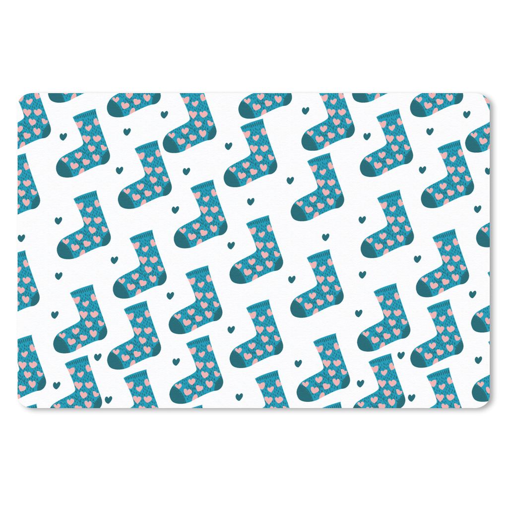 MuchoWow Mauspad Mousepad Socken - Schnittmuster - Herzen 27x18 cm - Mousepads - Maus Mat - Pad - Mausunterlage - Büroartikel - Desk Matten