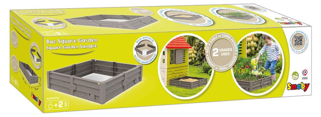 Smoby Sandkasten Garten für Kinder - 100kg Sand 70l Erde