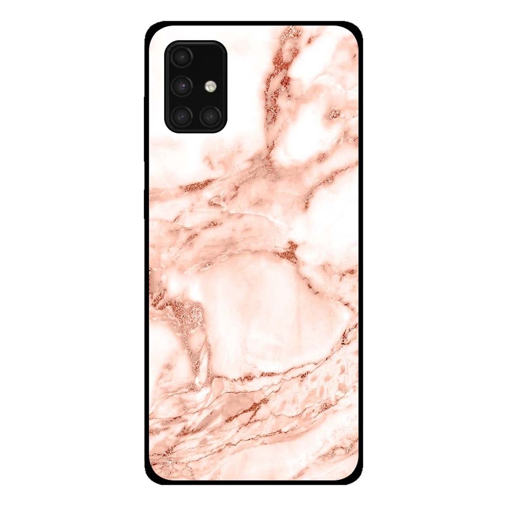 Smartphonica Handytasche für Samsung Galaxy A71 4G Marmor-Look - Rückseite Abdeckung Marmor Fall - White Rose Gold