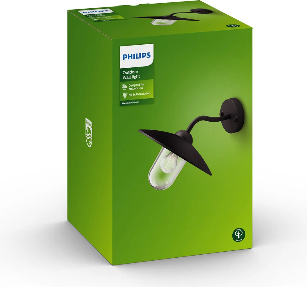 Luminaire extérieur étanche IP44 Philips Hammock E27 Noir Métal