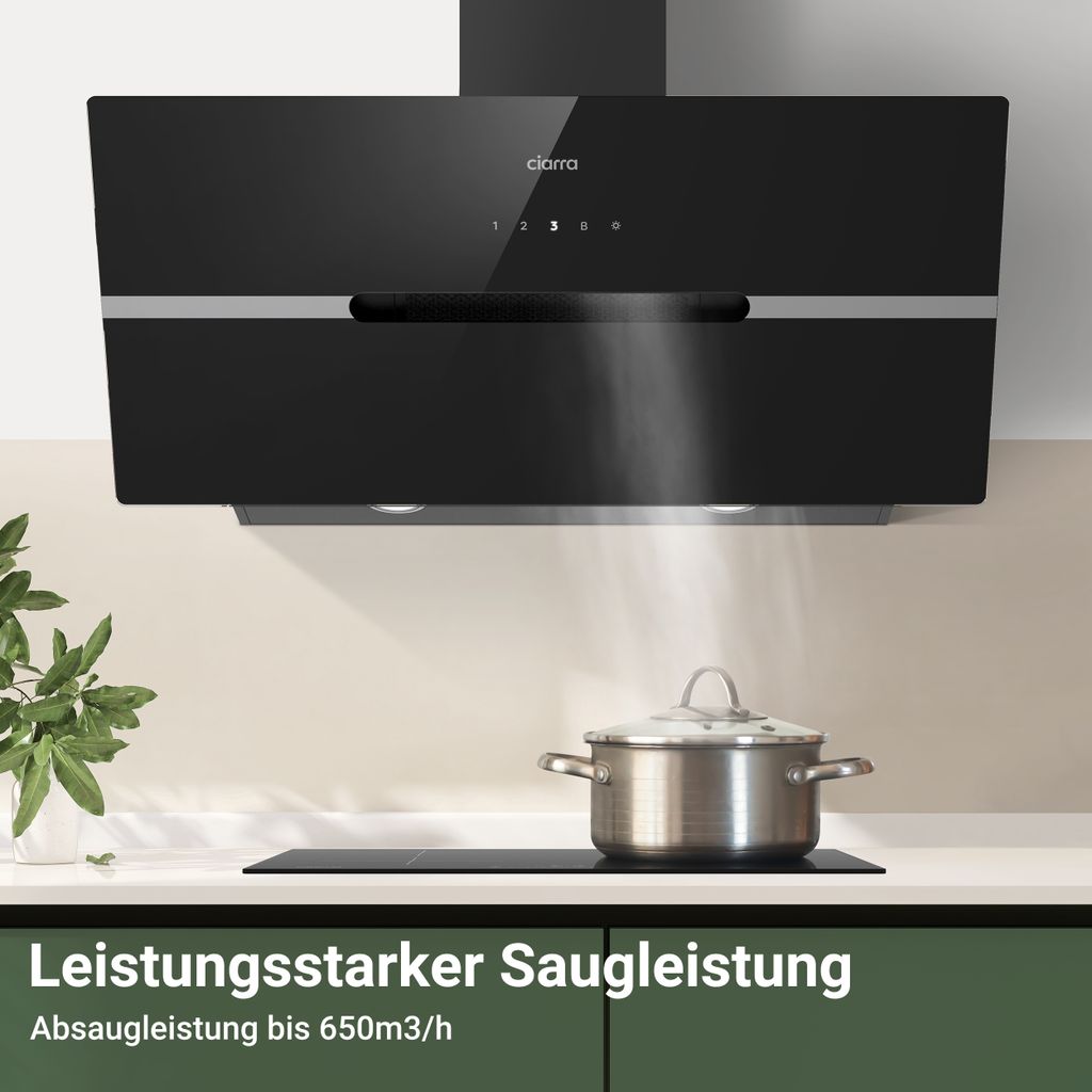 CIARRA Kopffreihaube A+++ 650 m³/h Dunstabzugshaube 90cm Produktbild 2