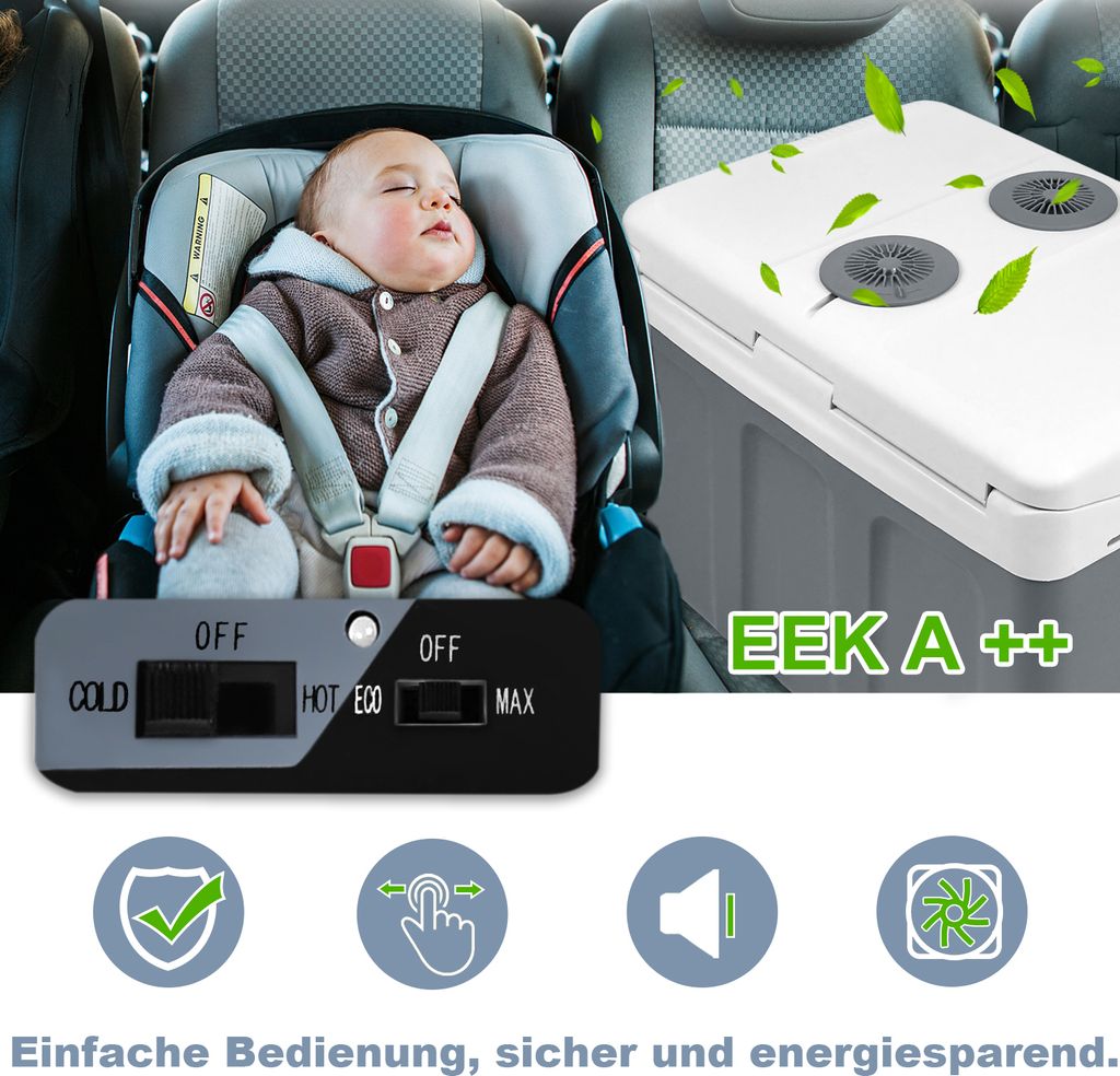 LZQ Kühlbox elektrisch 48L Grau Kühlbox Camping Kühlschrank Produktbild 8