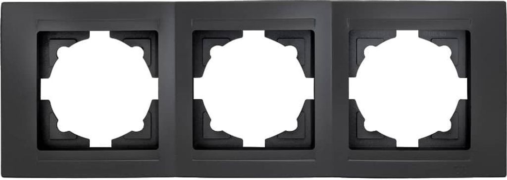 Gunsan Moderna 3-fach Rahmen für 3 Steckdosen Schalter Dimmer Schwarz