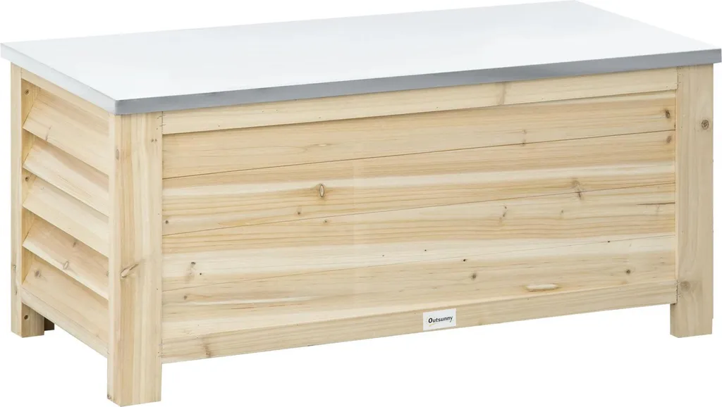 Boîte de rangement de jardin jaune clair et métal galvanisé résistant
