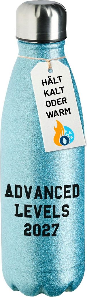 Huuraa Trinkflasche Advanced Levels 2027 Abschluss Großbritannien 500ml Blue Edelstahl Wasserflasche Trinkflasche Geschenkidee