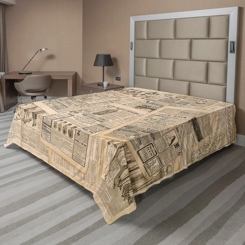 Drap de dessus doux style rétro imprimé gazette femme élégante 275x260