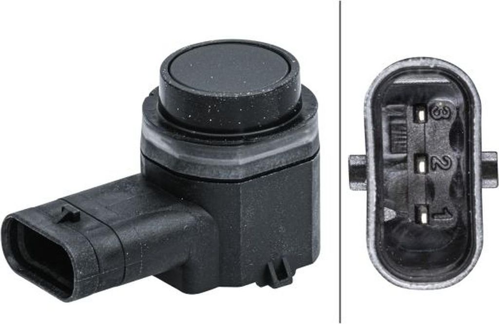 HELLA 6PX 358 141-471 Einparkhilfe Parksensor Gewinkelt für FORD Fiesta Mk6 Schrägheck (JA8, JR8) FOCUS III Turnier Kuga Mk2 (DM2) MONDEO IV Turnier