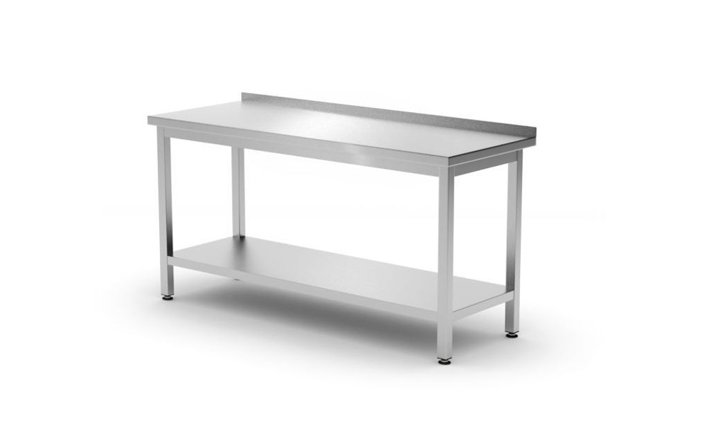 HENDI Wandarbeitstisch mit Regalboden Budget Line - geschraubt, Tiefe 600 mm, Budget Line, 1200x600x(H)850mm