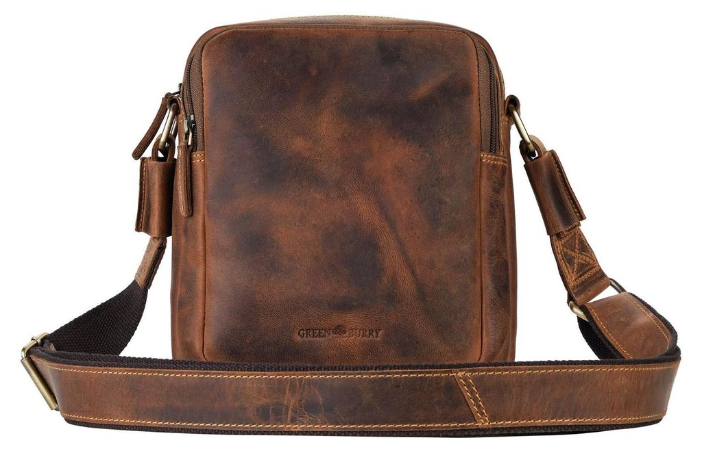 GREENBURRY Leder Umhängetasche Vintage Travel - 5 Crossbody Bag Brown braun