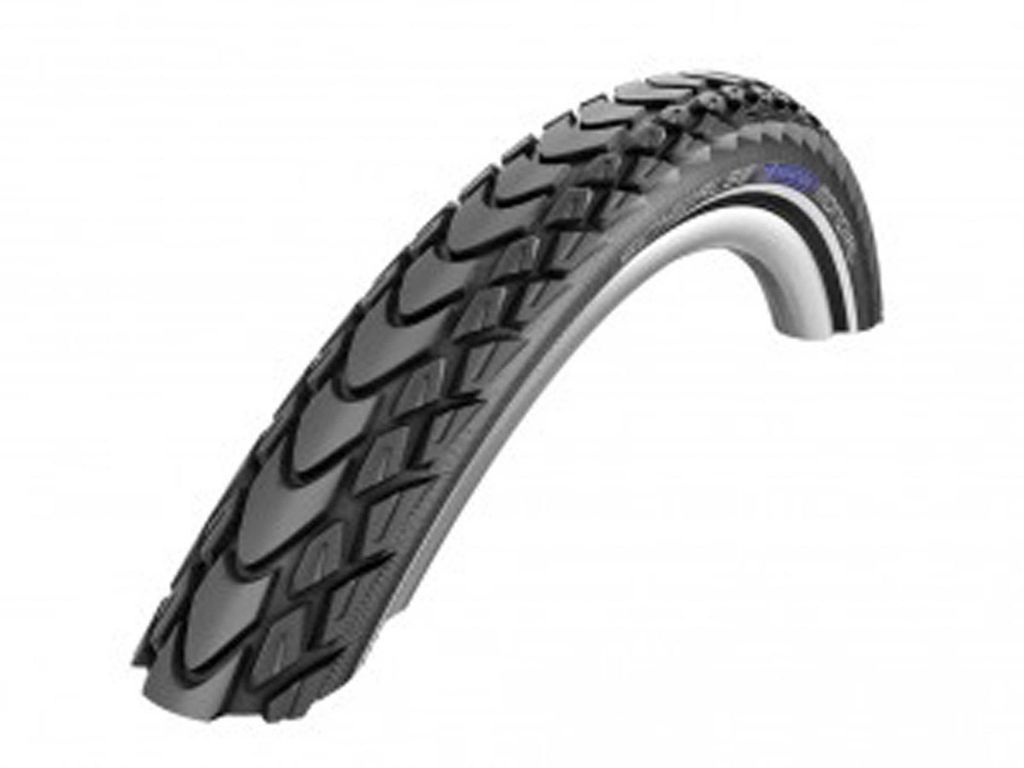 A bicycle tire is shown against a white background.
