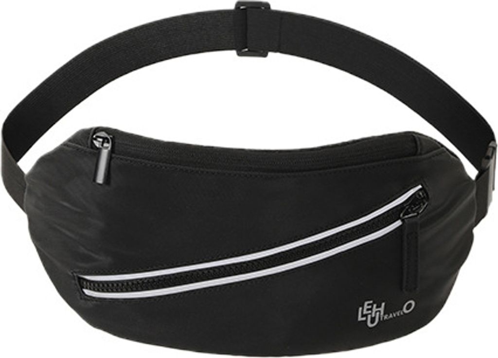 INF Schlanke schwarze Sport-Bauchtasche zum Laufen und Radfahren