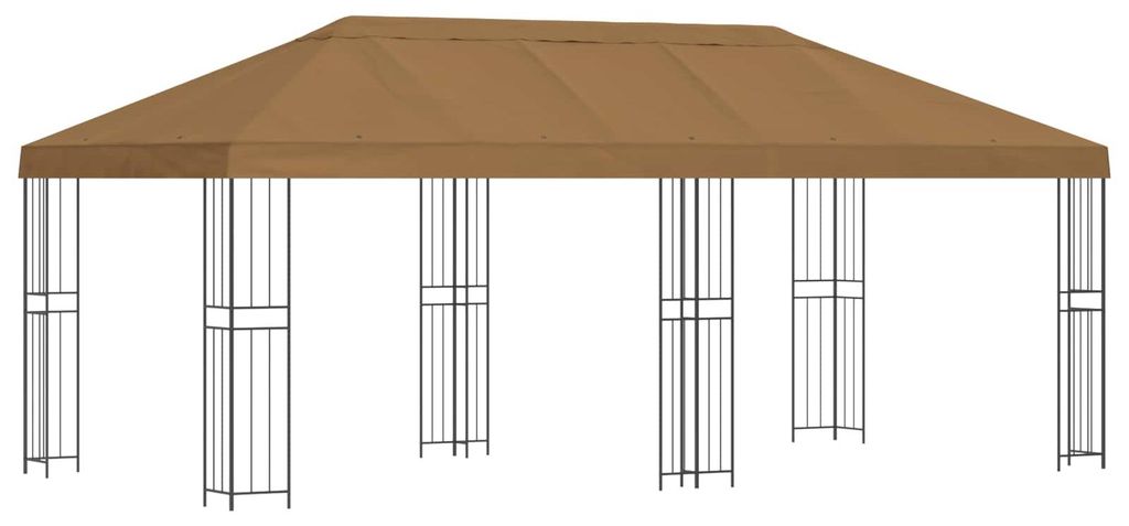 “2026 Modern“ Beige Pavillon mit Seitenwänden 6 x 3 m Beige Polyester und Stahl 190 - Designermöbel 84152 - Pavillons & Partyzelte