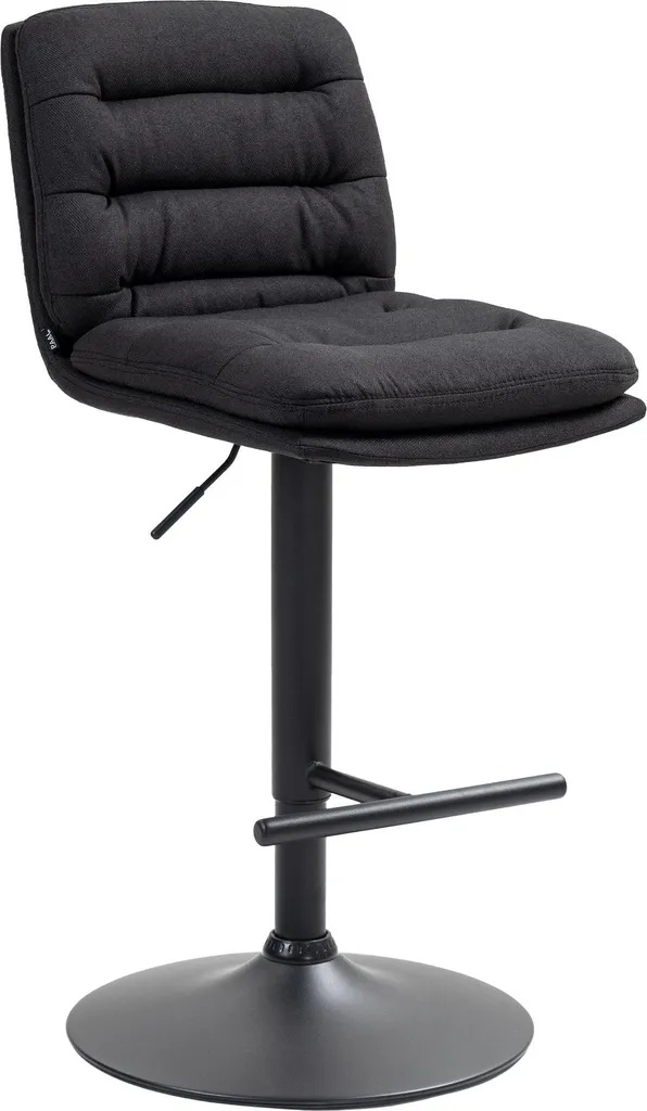 Chaise de bar Damar en tissu crème et châssis noir - Design Elégant