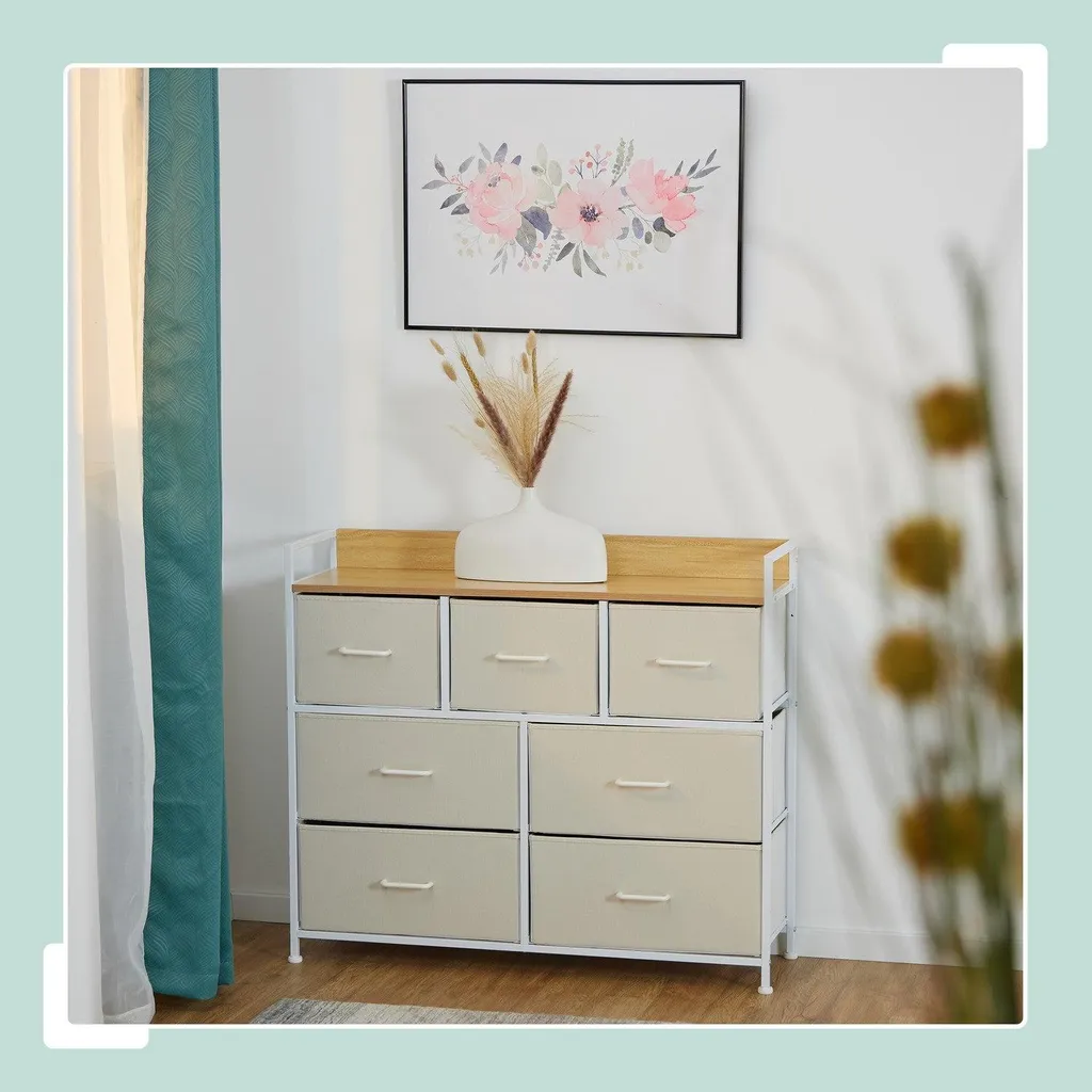 Bureau à 7 compartiments Modèle B7-Organize Chêne Clair 120x60 cm - 2