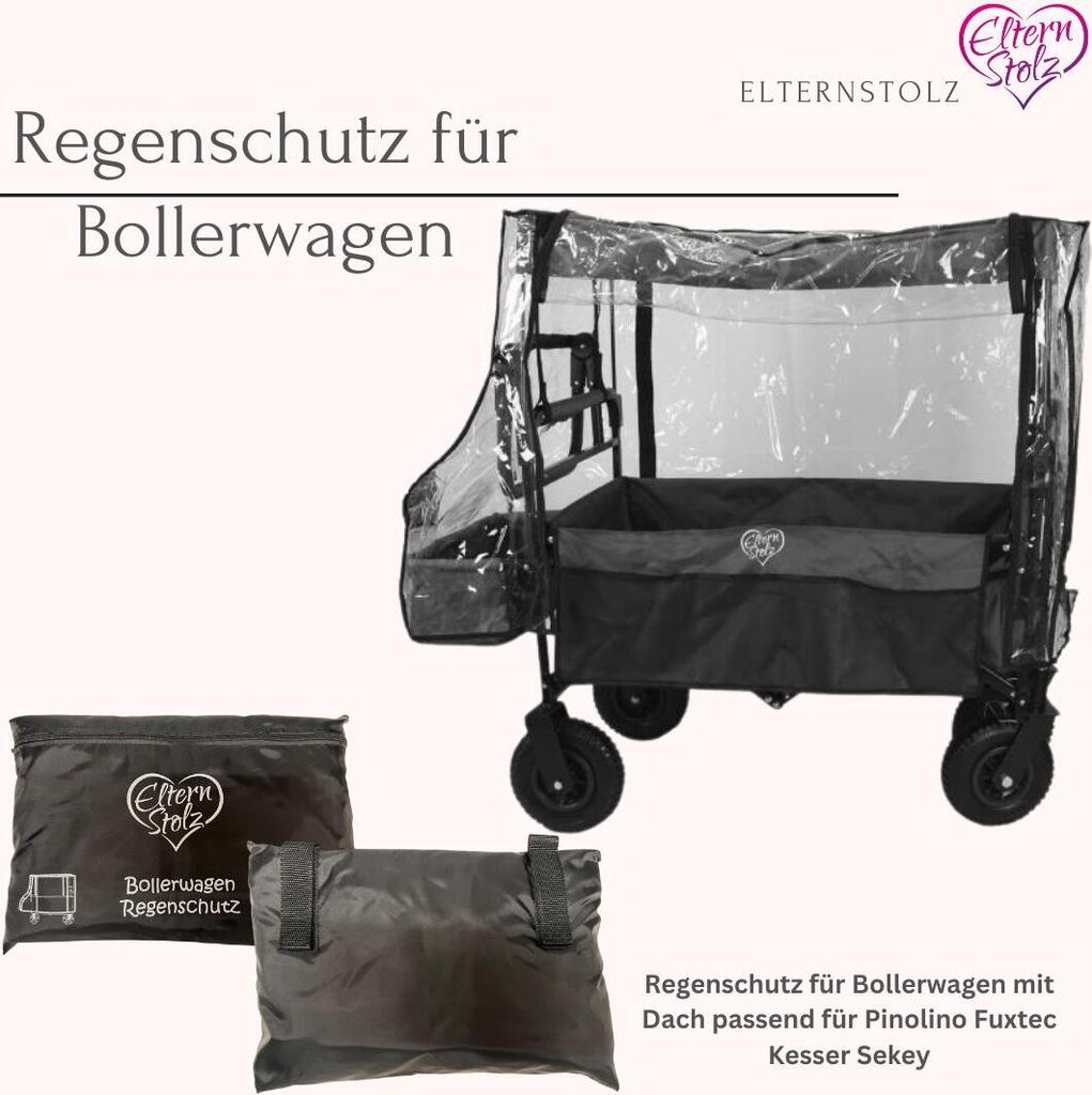 Elternstolz Regenschutz für Bollerwagen mit Dach passend Produktbild 