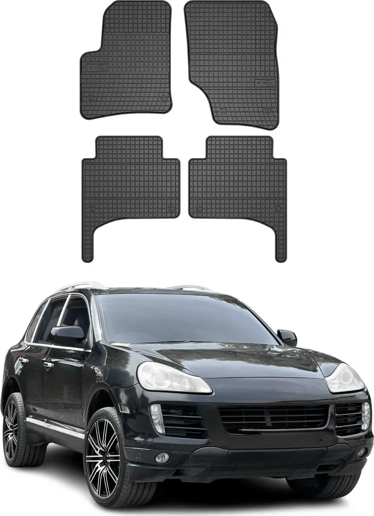 Tappetini Porsche Cayenne 2002-2007 Su Misura - Gomma TPE Premium 4pz