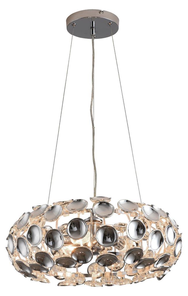 BRILLA Pendelleuchte Ø48CM Chrom Metall Acryl – 3-flammig Produktbild 