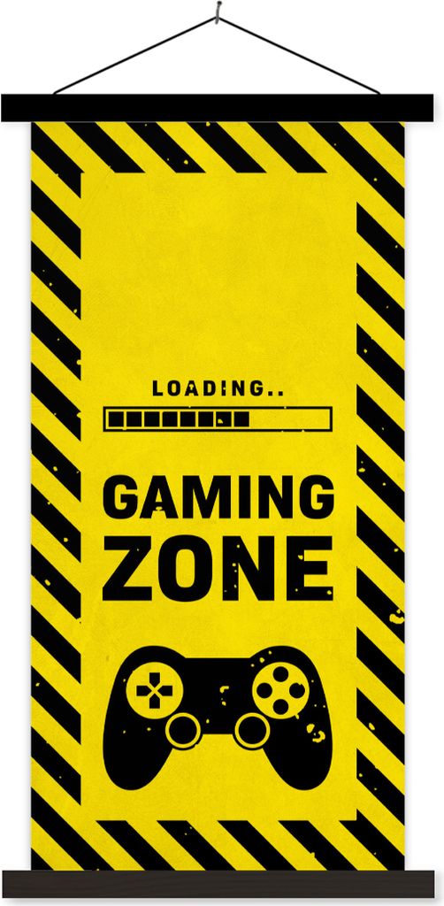 MuchoWow Textilposter Spiele - Zitate - Controller - Spielzone - Spiel 40x80 cm mit schwarzem Rahmen - Wandemalerei