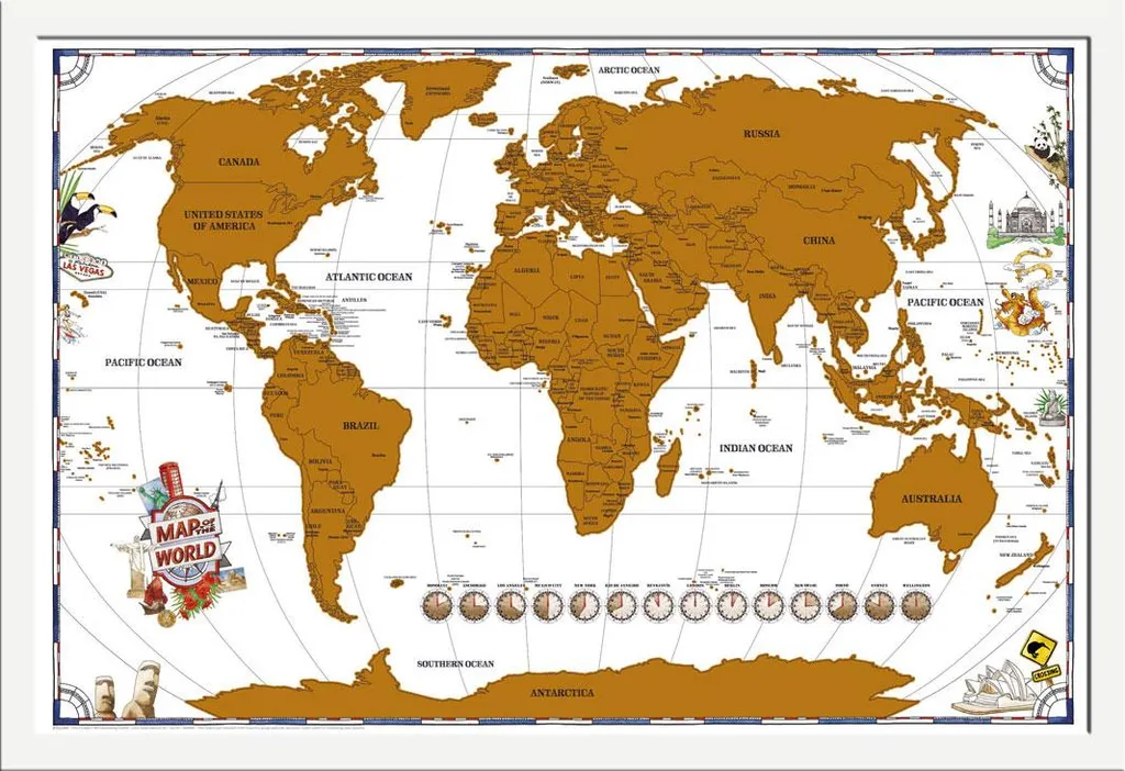 Cornice Shinsuke Maxi Bianca per Mappa da Grattare 36x24 - Qualità MDF