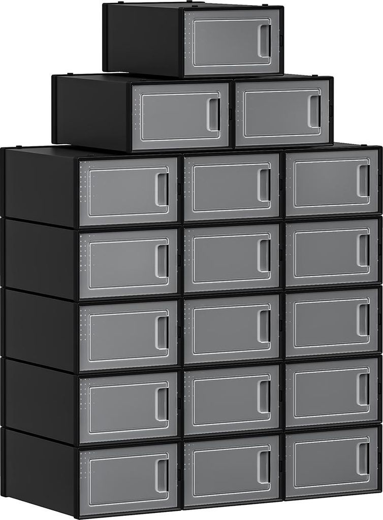 Schuhkartons, 18er-Set, schwarz