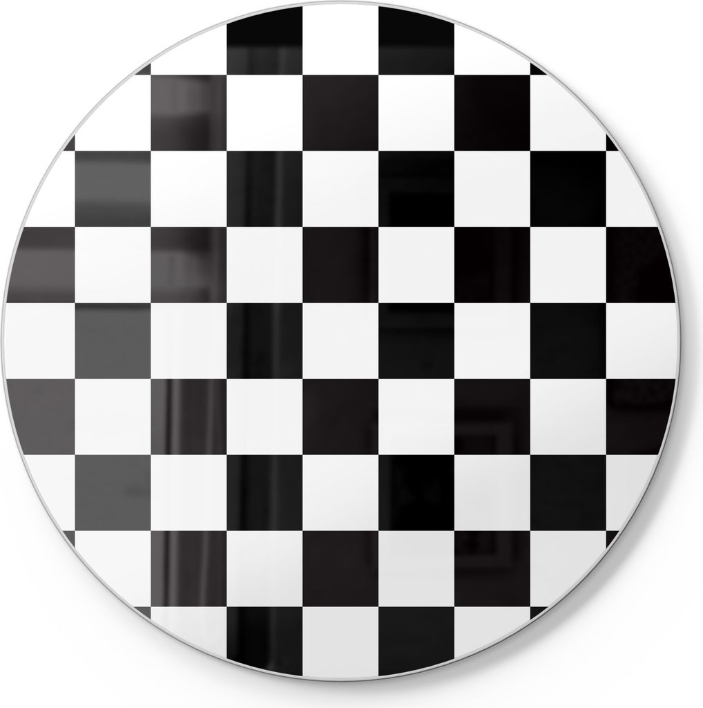 DEQORI Schneidebrett Glas Ø 30 cm 'Schachbrett Illusion' Schneideplatte Servierplatte groß