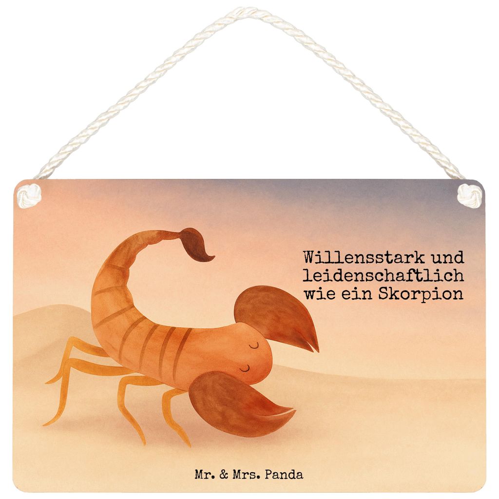 Mr. & Mrs. Panda Deko Wandbild Sternzeichen Skorpion Design DIN A5 - Weiß - Geschenk, wandtafel, Geburtstag Oktober, November, Skorpione, Schild, ...