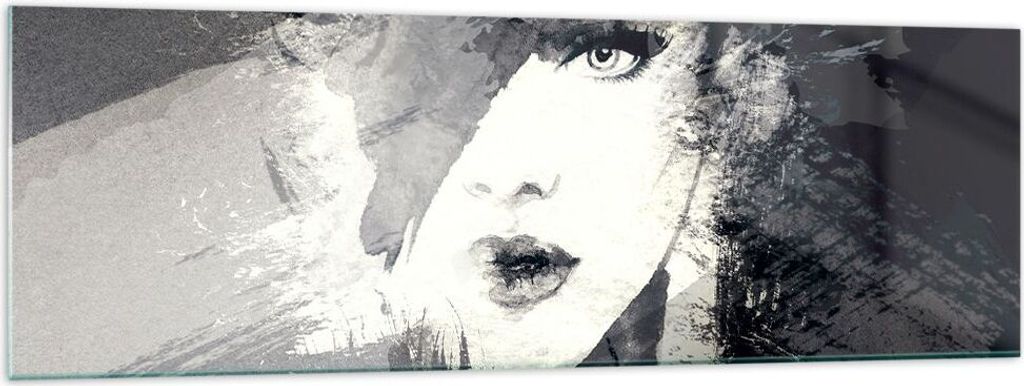Bilder auf glas - Frau Gesicht - 160x50cm - Glasbilder - Wandbilder - Kunstdruck - zum Aufhängen bereit - Wanddekoration aus Glas - Glas Bilder - ...