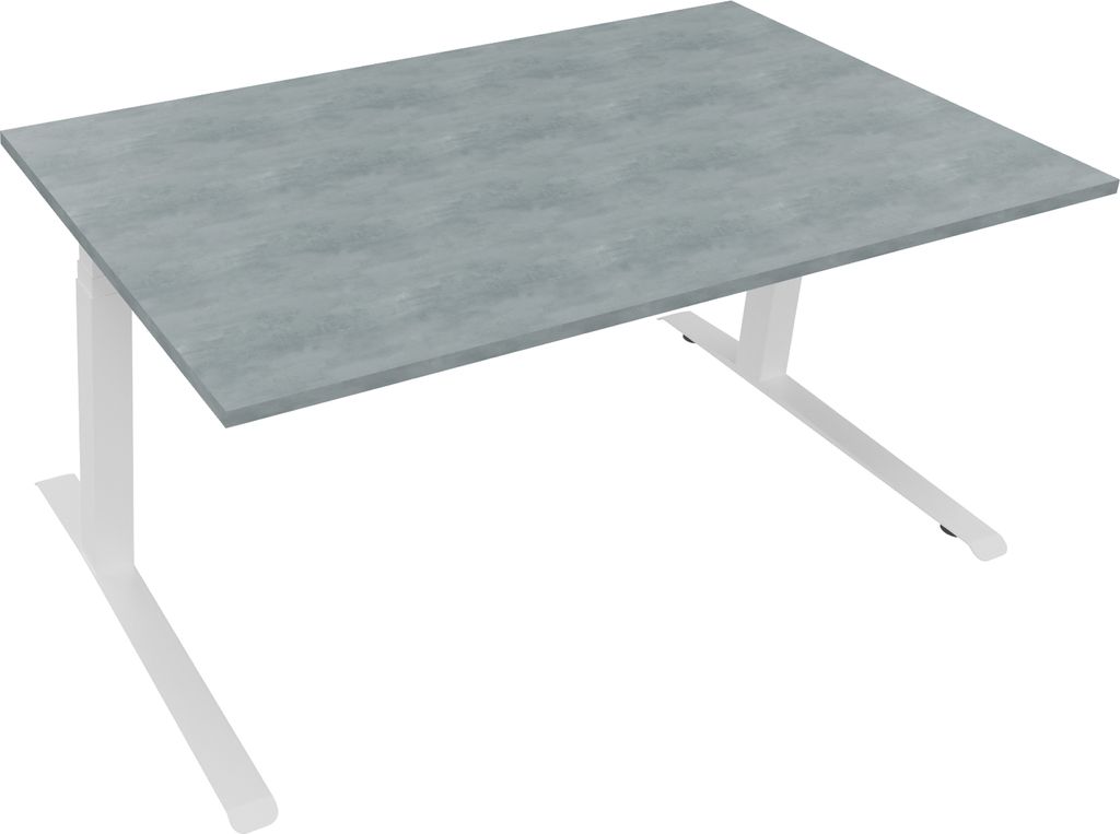 Sitz-/Stehtisch Kufe Doppels. Quad. B1600xT900xH645-1275 ws/Beton