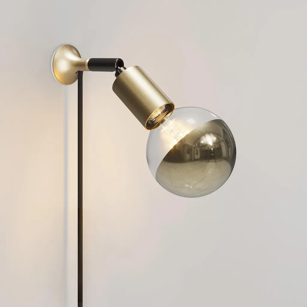 Applique MAG-Y con Lampadina Mezza Sfera Oro/Argento | Illuminazione Design
