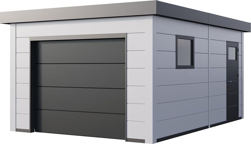 Telluria Garage Classico 3654 inkl. Sektionaltor mit Elektroantrieb weiß/weiß