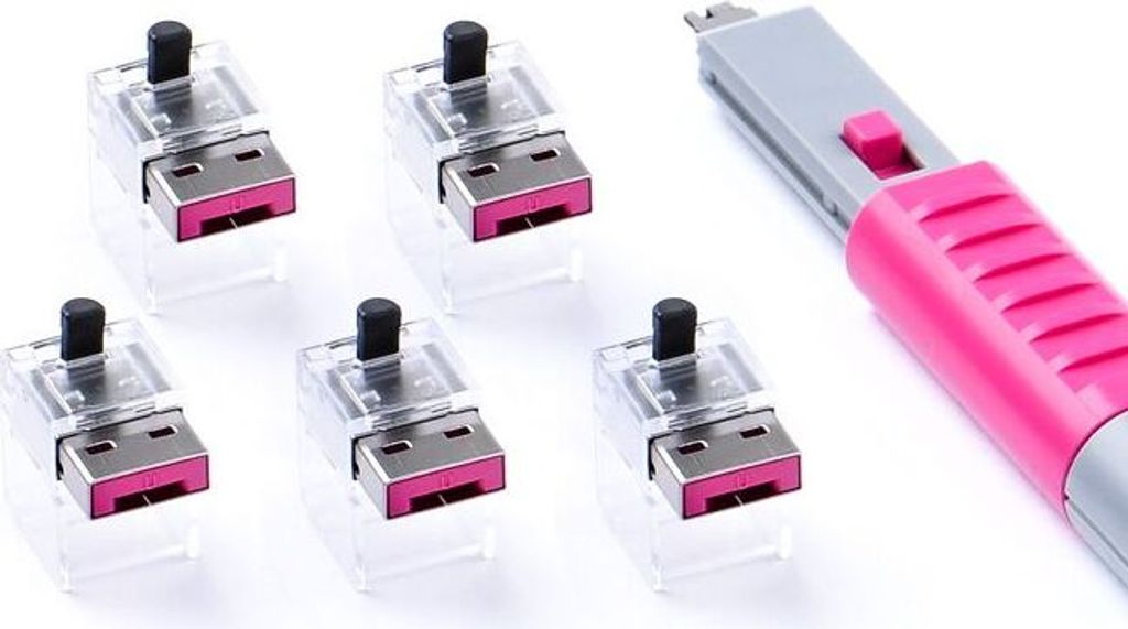 SmartKeeper Basic "LAN Cable" Lock pink 5 Stk.+Key