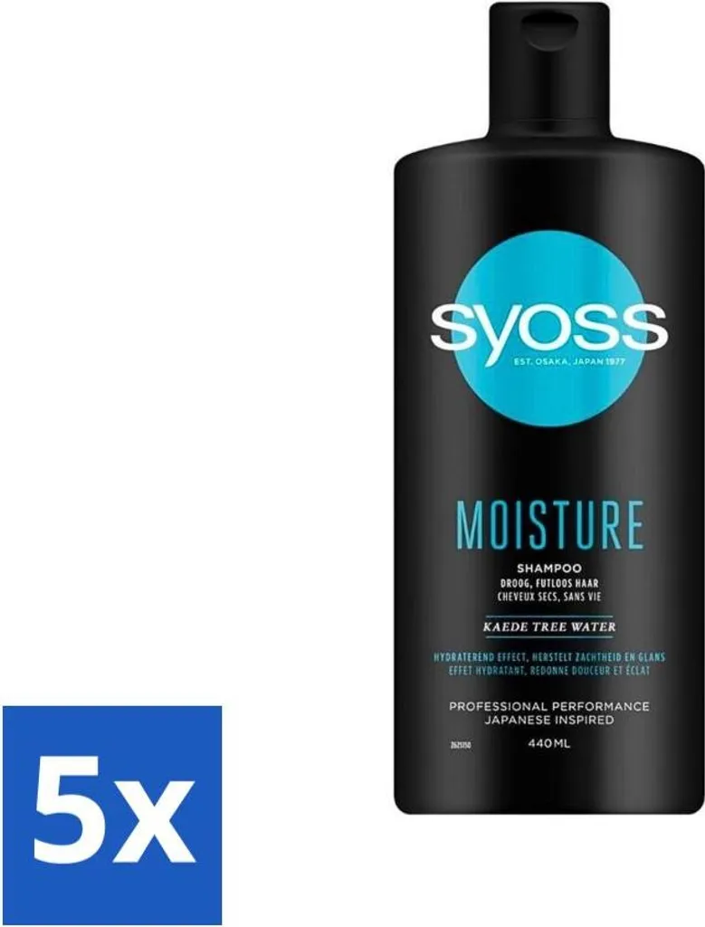Set 5x Syoss Moisture Shampoo 440 ml - Capelli Morbidi Professionale