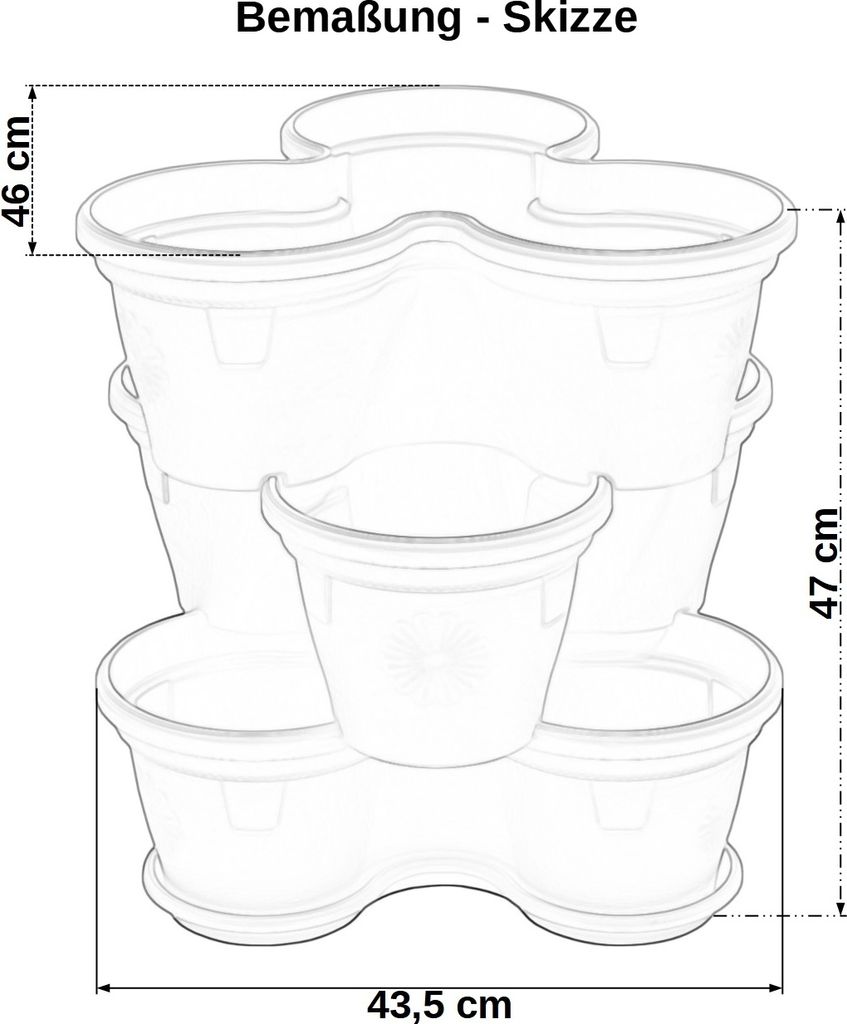 Gariella Blumentopf Säulentopf - Stapelbares Hochbeet Für Blumen & Kräuter