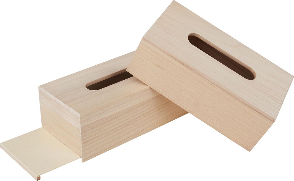 VBS Kosmetiktuchbox Holz 2er Set 13x25.5x9 cm Tissue Boxen Produktbild 