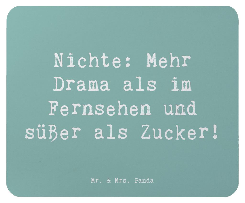 Mr. & Mrs. Panda Mauspad Spruch Nichte Freude - Meeresbrise - Geschenk, Verwandtschaft, mousematte, handgemacht, Süß, computer, laptop mousepad, ...