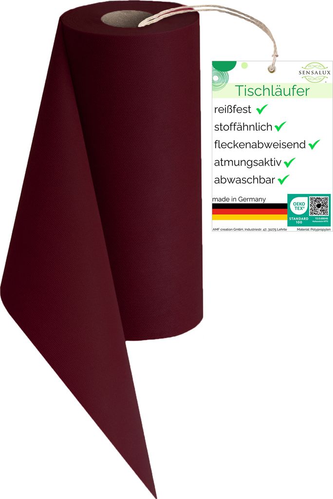 Sensalux Tischläufer 30cm x 25m bordeaux