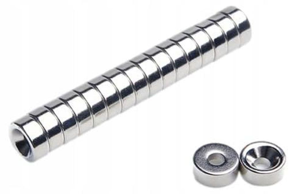 Neodym-Ringmagnet MP 10x(7x3,5)x4 N38 für Schrauben, 100 Stück