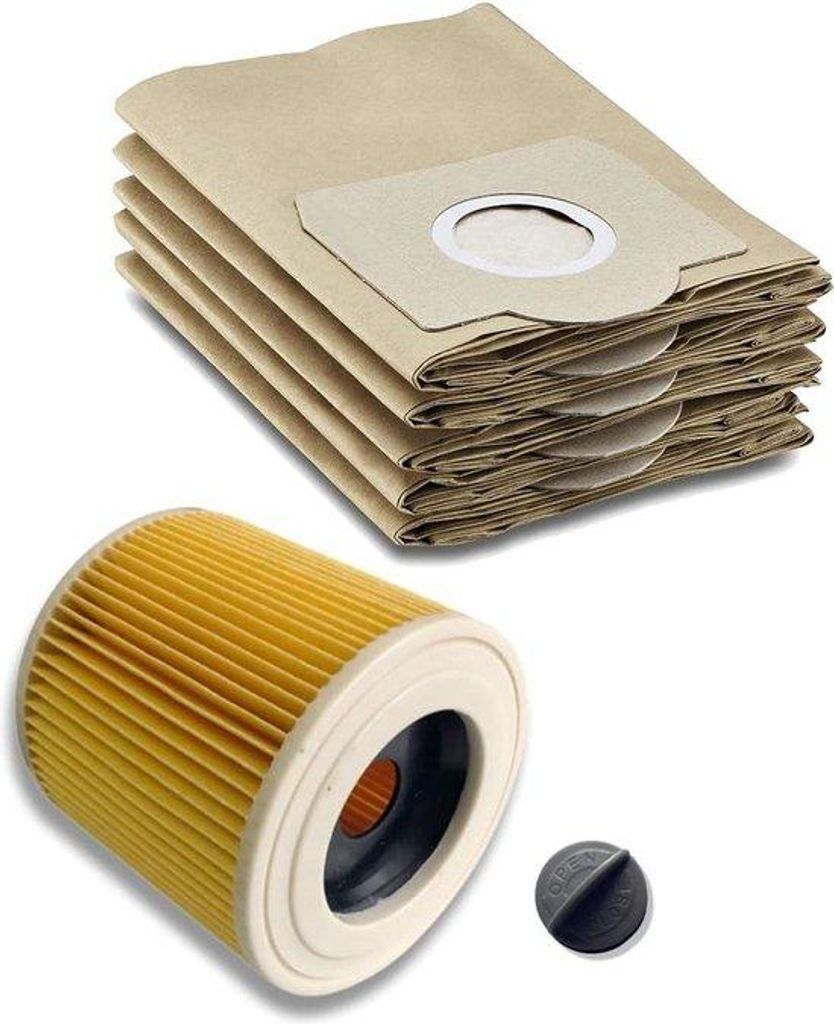 Papierfilter für Staubsauger, 6 Stück, weiß, 130mm