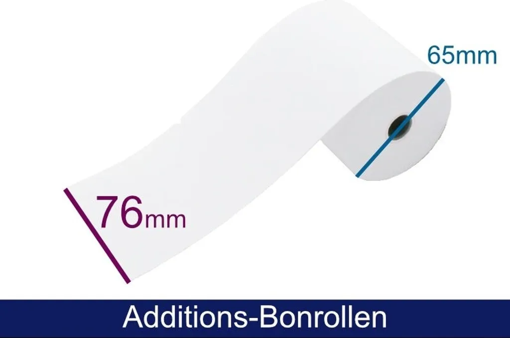 Bobine de papier normal 76mm pour imprimante matricielle et calculatrice