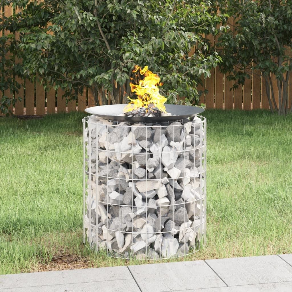 The Living Store Gabionen-Feuerstelle Ø 50 cm Verzinktes Eisen